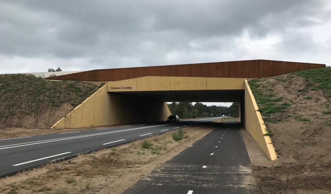 Nieuwe ecoduct Clemens Cornielje over Kootwijkerweg N302 (Foto: Thijs Buurman)