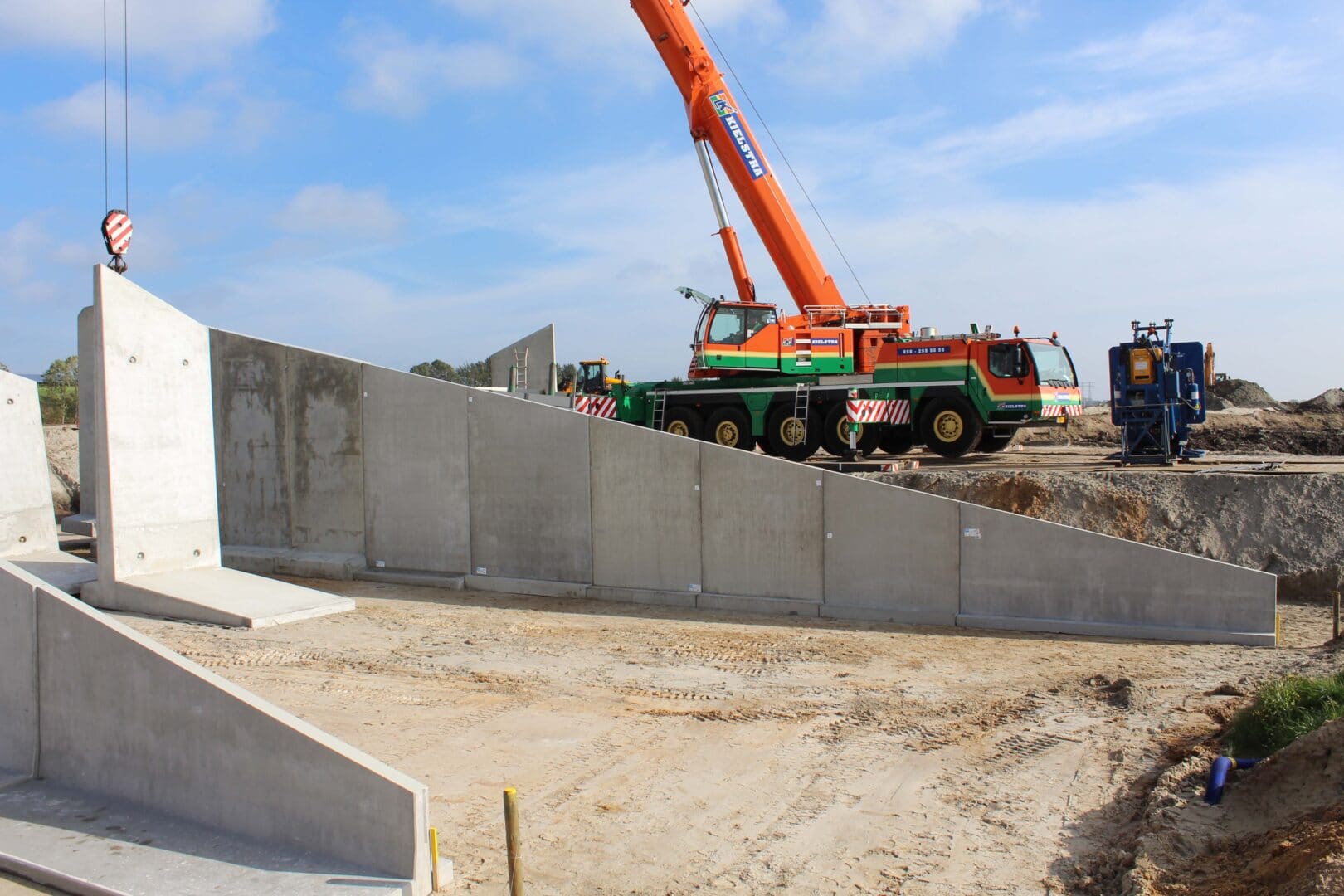 Dijk van Bosch Beton keerwanden voor rangeerstation De Vork in Haren (Groningen)