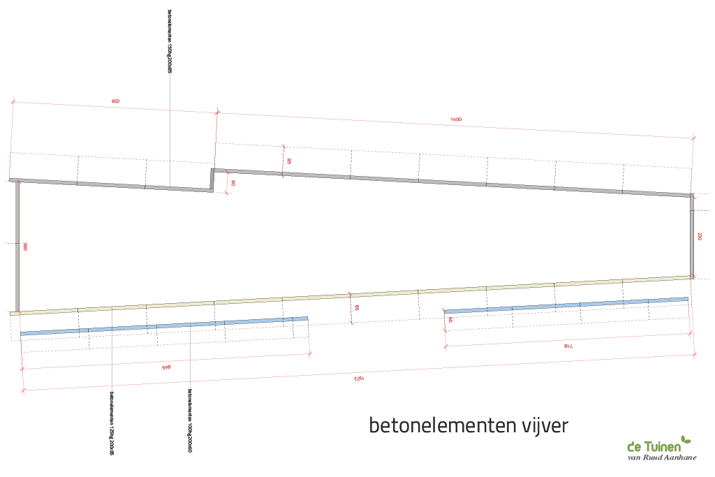 Bosch Beton - Natuurlijke zwemvijver van keerwanden in Noordwijkerhout