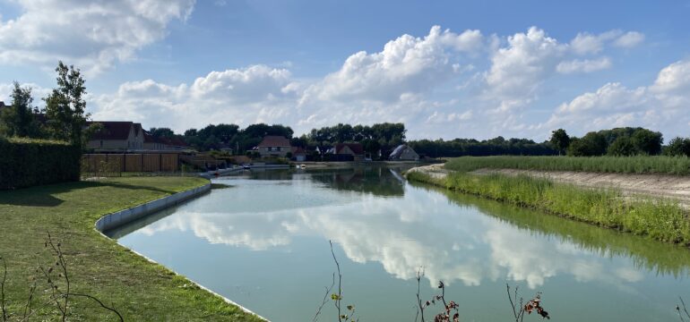 Bosch Beton - Keerwanden voor noodberging Ossehaar in Coevorden (Beeld © Waterschap Vechtstromen)