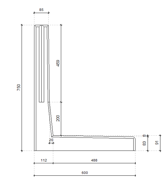 L-retaining walls (without heel)