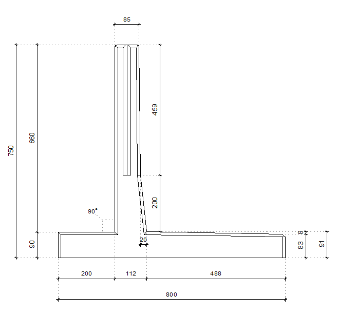 L-retaining walls (with heel)