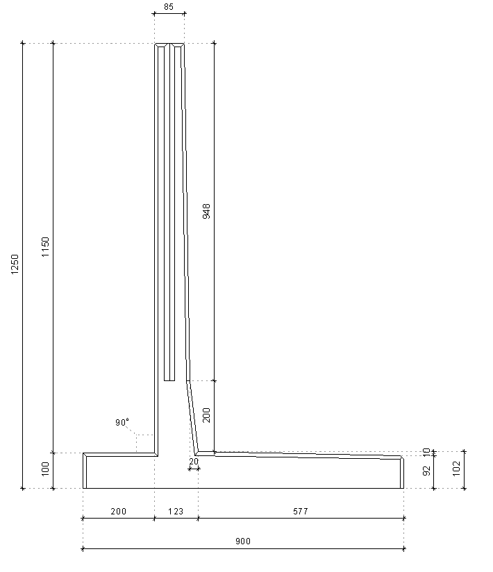 L-retaining walls (with heel)