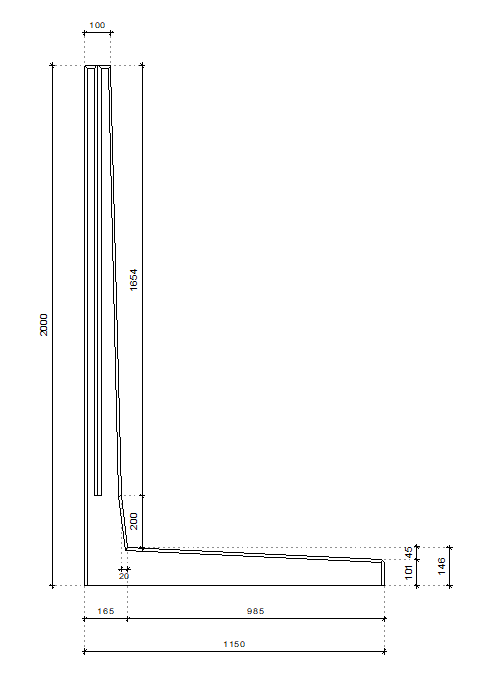 L-retaining walls (without heel)