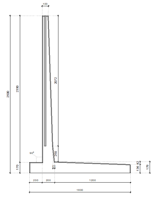 L-retaining walls (with heel)