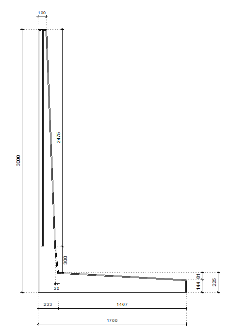 L-retaining walls (without heel)