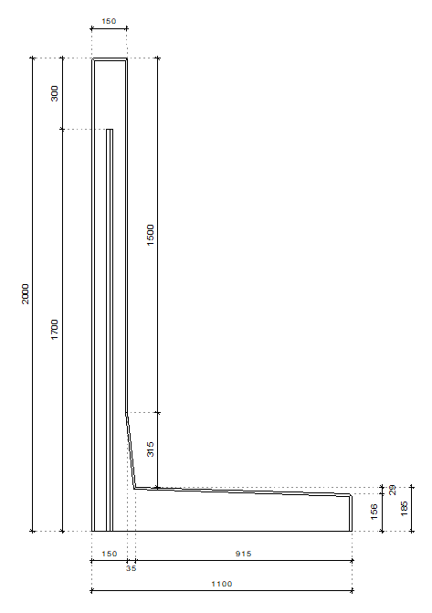 LR-retaining walls (without heel)