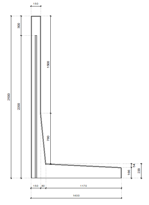 LR-retaining walls (without heel)